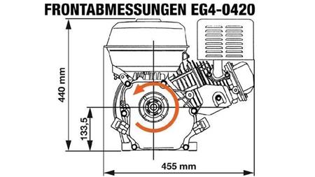 benzinmotor EG4-420cc-9.6kW-13.1HP-3.600 RPM-H-KW25x88.5-manuel start
