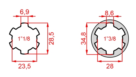ADAPTER KARDANA Z 1-3/8 NA 1-1/8 (140 mm)
