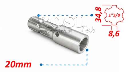 KARDANSKI NASTAVEK 1-3/8 - LUKNJA fi 20 mm (145 mm)