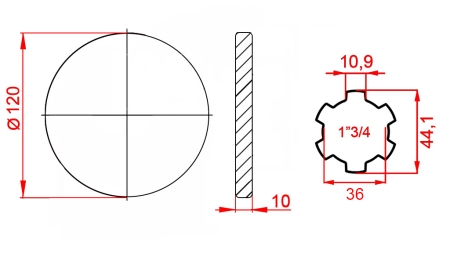 ADAPTER KARDANA Z KOŁNIERZEM 1-3/4 (120 mm)