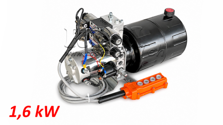 MINI HYDRAULICZNA JEDNOSTKA ZASILAJĄCA 12V DC - 1.6kW = 2.1cc - 8 lit - 2x jednostka dwukierunkowa (metal)