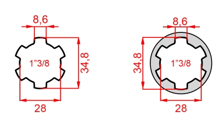 ADAPTER KARDANA Z 1-3/8 NA 1-3/8 (150 mm)