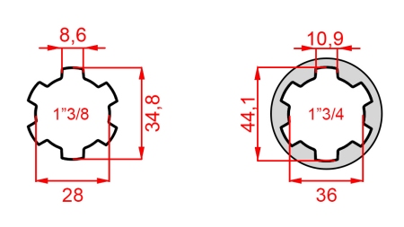 ADAPTER KARDANA Z 1-3/4 NA 1-3/8 (165 mm)