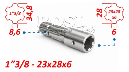 ADAPTER KARDANA Z 23x28x6 (6 WPUSTÓW) NA 1-3/8 (140 mm)