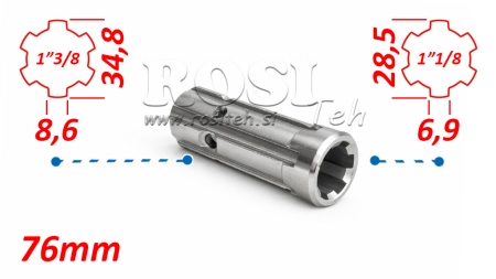 P.T.O. ADAPTER ADAPTER z 1''1/8 na 1''3/8 L-76mm
