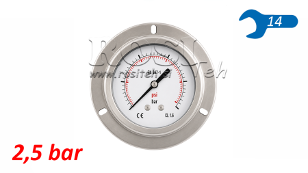 MANOMETER DN63 TYŁ 0 - 2.5 BAR - 1/4