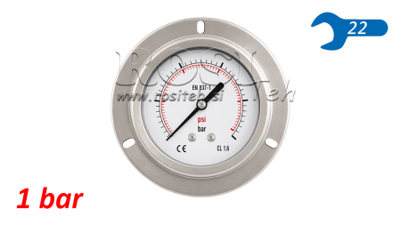 MANOMETER DN100 TYŁ 0 - 1 BAR - 1/2