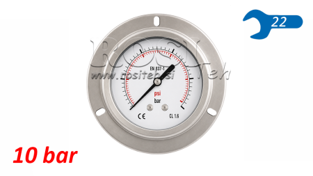 MANOMETER DN100 TYŁ 0 - 10 BAR - 1/2