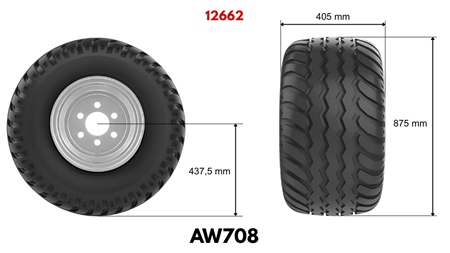 400/60-15,5 PNEUMATYKA AW708 16PL Z PLATIŠČEM 13,00X15,5