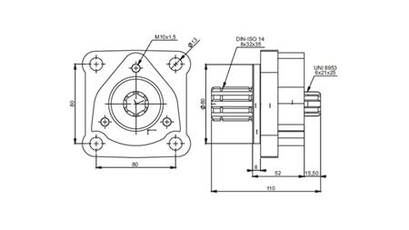 Adapter Wymiary 4X3 DLA POMPY ŻELIWNEJ