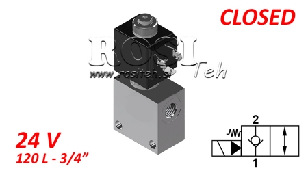 2 potni ventil 3/4 (NC) 24V - 120lit