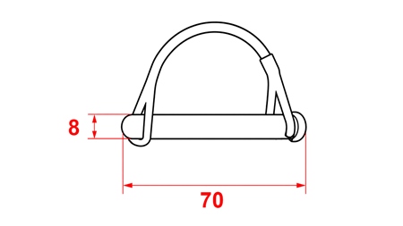 ZAWLECZKA Z ZABEZPIECZENIEM Φ 8/70 MM (5SZT)