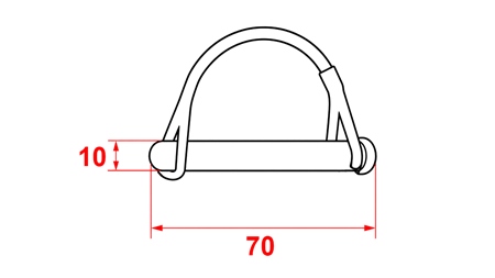 ZAWLECZKA Z ZABEZPIECZENIEM Φ 10/70 MM (5SZT)