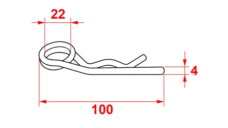 ZAWLECZKA SPRĘŻYSTA PODWÓJNA 2 OCYNK Φ 4 MM (5SZT)