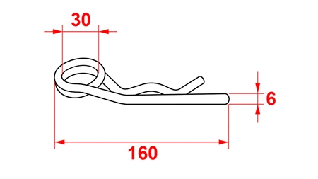 ZAWLECZKA SPRĘŻYSTA PODWÓJNA 2 OCYNK Φ 6 MM (5SZT)