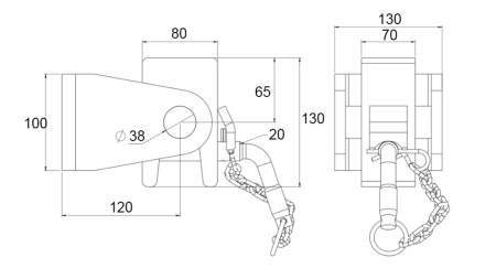 WSPORNIK SKRZYNI WYWROTNEJ 80x100 - TYP WIDŁOWY - ECO