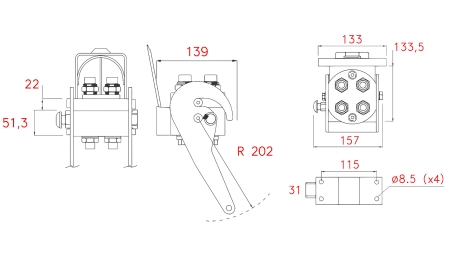 ZŁĄCZE MULTI-FASTER 4-DROŻNE BSP 3/8 CZĘŚĆ RUCHOMA