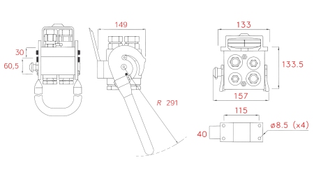 ZŁĄCZE MULTI-FASTER 4DROŻNE BSP 2×1/2 2×3/4 CZĘŚĆ STAŁA