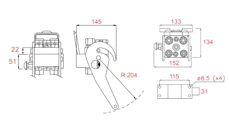ZŁĄCZE MULTI-FASTER 5DROŻNE BSP 3×1/4 2×3/8 CZĘŚĆ STAŁA