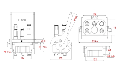 ZŁĄCZE MULTI-FASTER 3PLK 5DROŻNE BSP 3×3/8 2×9/16 CZĘŚĆ RUCHOMA