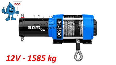 12 V WYCIĄGARKA ELEKTRYCZNA RS-3500 - 1585 kg - LINA SYNTETYCZNA - ECO