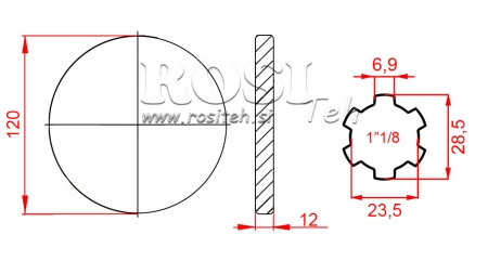 ADAPTER KARDANA Z KOŁNIERZEM 1-1/8 (120 mm)