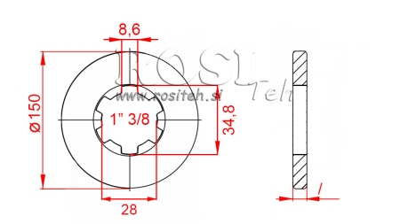 ADAPTER KARDANA Z KOŁNIERZEM I SWORZNIEM 1-3/4 (80 mm)