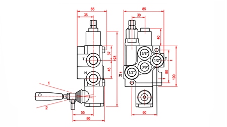 HYDRAULICZNY ZAWÓR RĘCZNY – ROZDZIELACZ 1-SEKCYJNY 1xR40 ECO