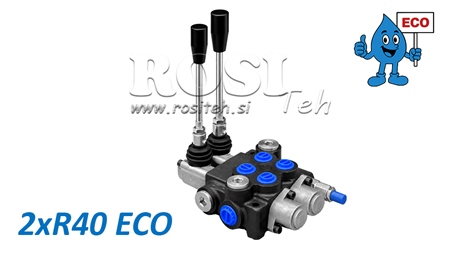HYDRAULICZNY ZAWÓR RĘCZNY – ROZDZIELACZ 2-SEKCYJNY 2xR40 ECO