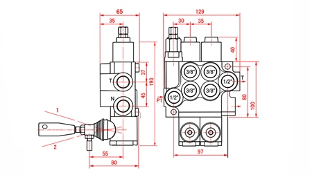 HYDRAULICZNY ZAWÓR RĘCZNY – ROZDZIELACZ 2-SEKCYJNY 2xR40 ECO