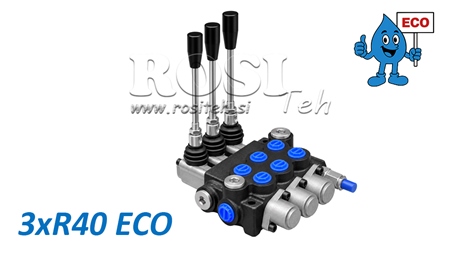 HYDRAULICZNY ZAWÓR RĘCZNY – ROZDZIELACZ 3-SEKCYJNY 3xR40 ECO