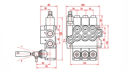 HYDRAULICZNY ZAWÓR RĘCZNY – ROZDZIELACZ 3-SEKCYJNY 3xR40 ECO