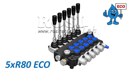 HYDRAULICZNY ZAWÓR RĘCZNY – ROZDZIELACZ 5-SEKCYJNY 5xR80 ECO