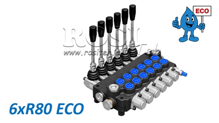 HYDRAULICZNY ZAWÓR RĘCZNY – ROZDZIELACZ 6-SEKCYJNY 6xR80 ECO