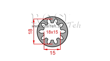 ADAPTER KARDANA TULEJA 18x15 (10 WPUSTÓW) (40 mm)