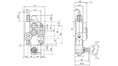 RĘCZNY ZAWÓR HYDRAULICZNY MONOBLOK 1xZ80