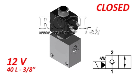 ZAWÓR 2-DROGOWY 3/8 (NC) 12V - 40LIT