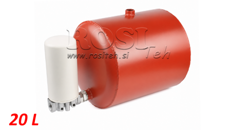 REZERVOAR KOVINSKI 20 LITER OKROGLI FI 300mm - VIŠINA 330mm S FILTROM