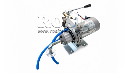 MINI HYDRAULICZNA JEDNOSTKA ZASILAJĄCA 12V DC - 1.6kW = 2.1cc - 8 litrów - jednostka jednofazowa Z POMPĄ RĘCZNĄ