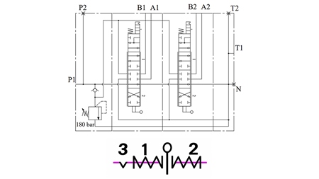 RĘCZNY ZAWÓR HYDRAULICZNY MONOBLOK 2xZ80 + POZYCJA PŁYWAJĄCA