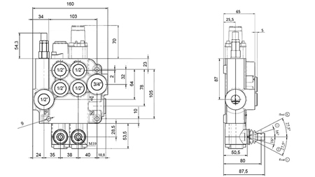 RĘCZNY ZAWÓR HYDRAULICZNY MONOBLOK 2xZ80 + POZYCJA PŁYWAJĄCA