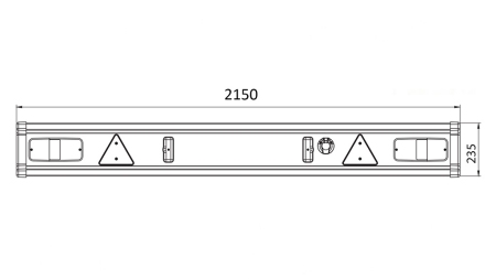 ZDERZAK PRZYCZEPY MODEL TÜV Z LAMPAMI 2150mm