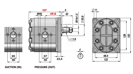 POMPA HYDRAULICZNA GR.3 34 CC LEWA - PRZYROBNICE