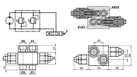 HIDRAVLIČNI REGULATOR PRITISKA 20-130 BAR ZA HIDROMOTOR MM