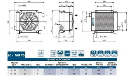 OLIEKØLER DC 24V HY01804 20-100 LIT