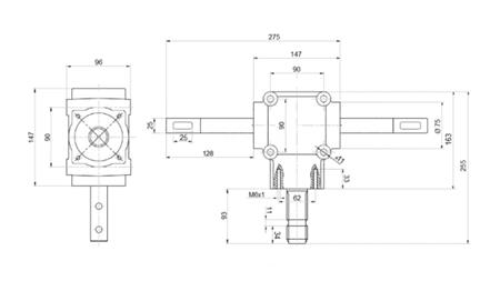 VINKELREDUKTOR DOBBEL AKSEL 1: 1.14 (27HP-20kW)