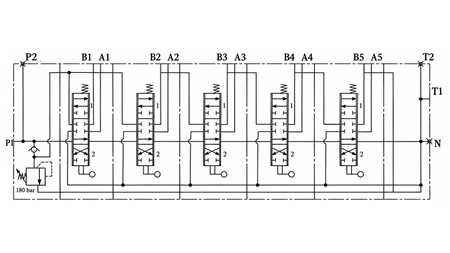 RĘCZNY ZAWÓR HYDRAULICZNY MONOBLOK 5xZ50