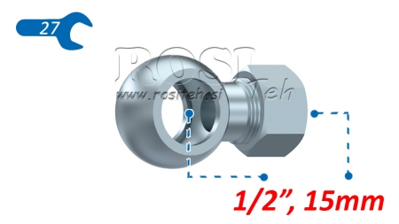 METALOWY WĄŻ BANJO 1/2 Z NAKRĘTKĄ