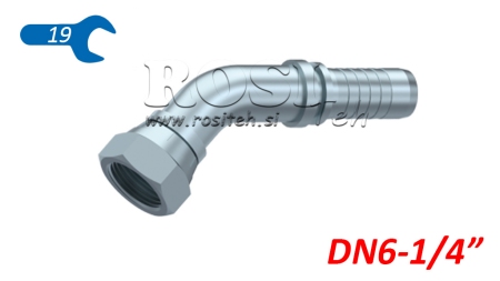 HYDRAULIC CONNECTION BSP FEMALE ELBOW 45° DN6-1/4