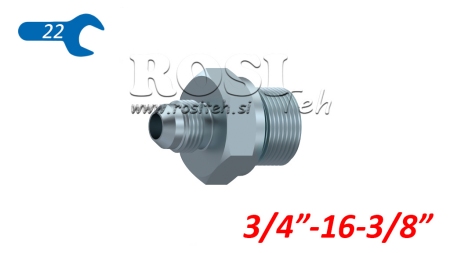 RÉDUCTEUR HYDRAULIQUE  3/4 JIC74°-3/8 GAS